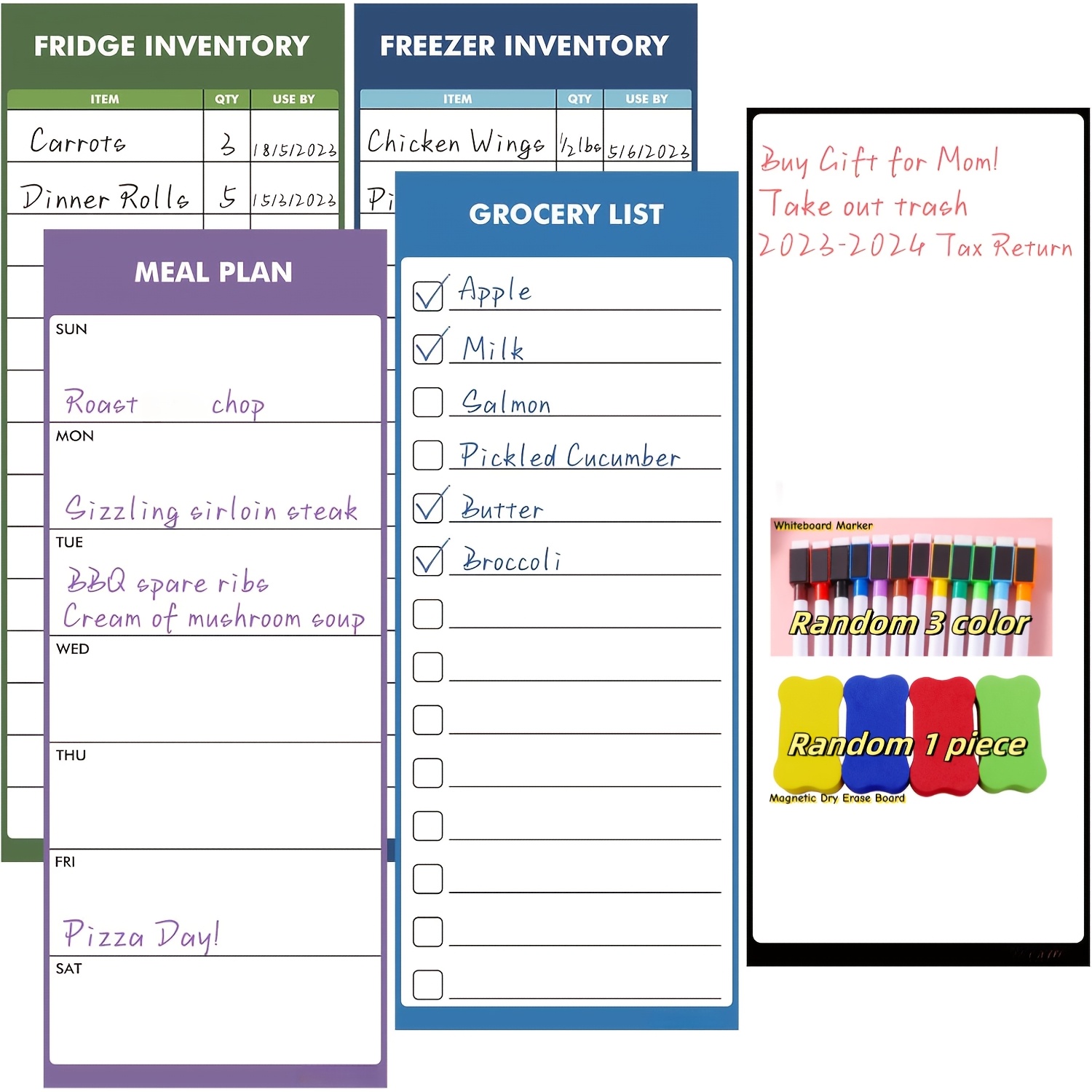 Baby Food Schedule - Magnetyczna tablica suchościeralna na lodówkę -