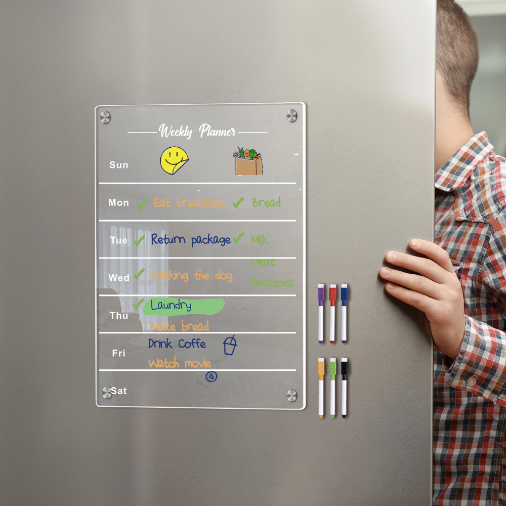 Baby Food Schedule - 1szt akrylowa lodówka magnetyczna płyta ssąca