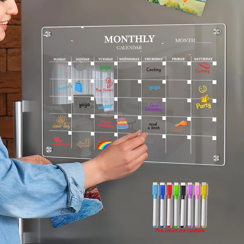 Baby Food Schedule - Magnetyczny akrylowy kalendarz suchościeralny - przezroczysty