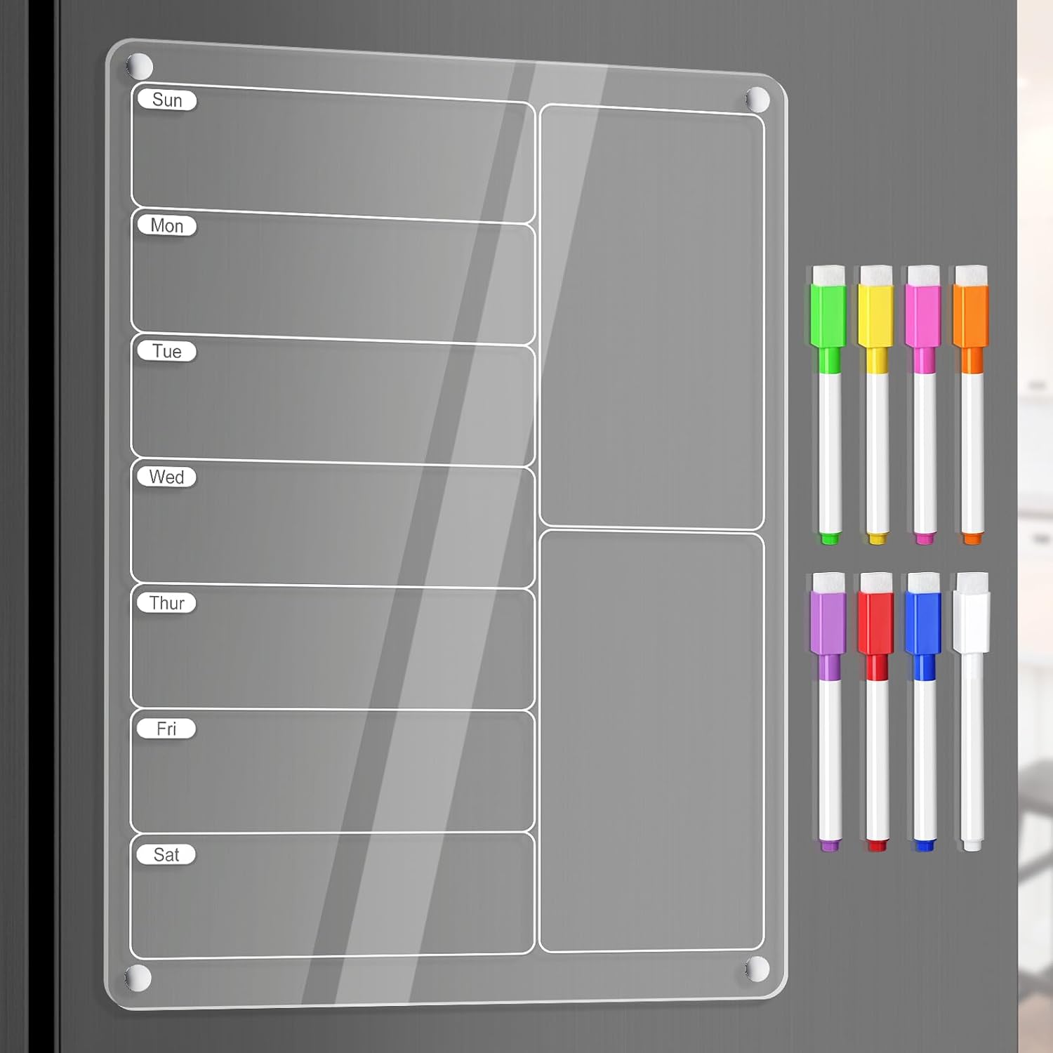 Baby Food Schedule - Przezroczysta akrylowa magnetyczna tablica do planowania