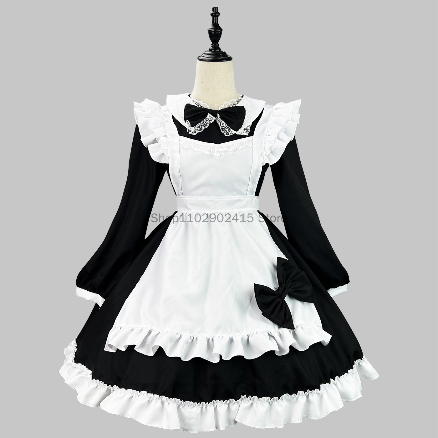 Bib Long Sleeve - Japońska pokojówka Cosplay urocza Lolita imprezowa
