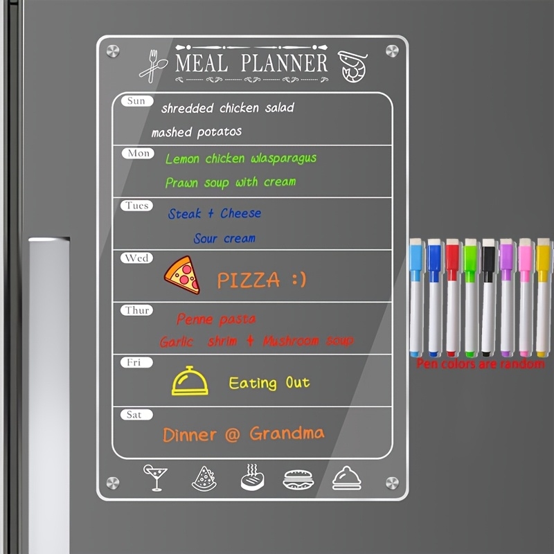 Baby Food Schedule - Akrylowa tablica menu do kuchni, magnetyczny