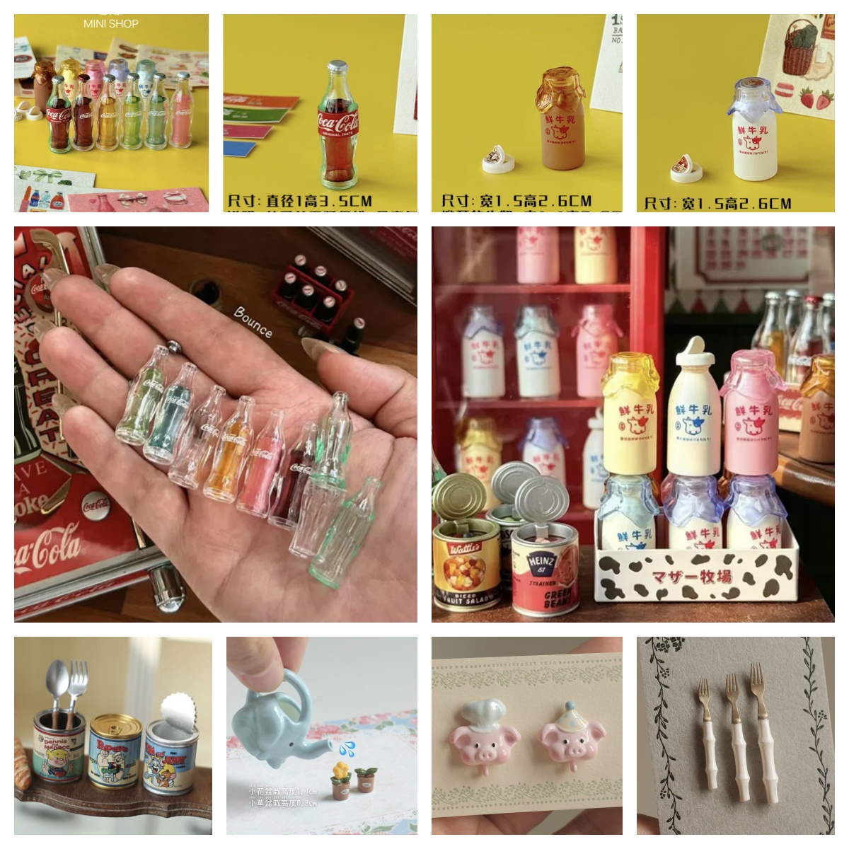 Baby Food Flavors - Zestaw mini butelek mleka i coli,