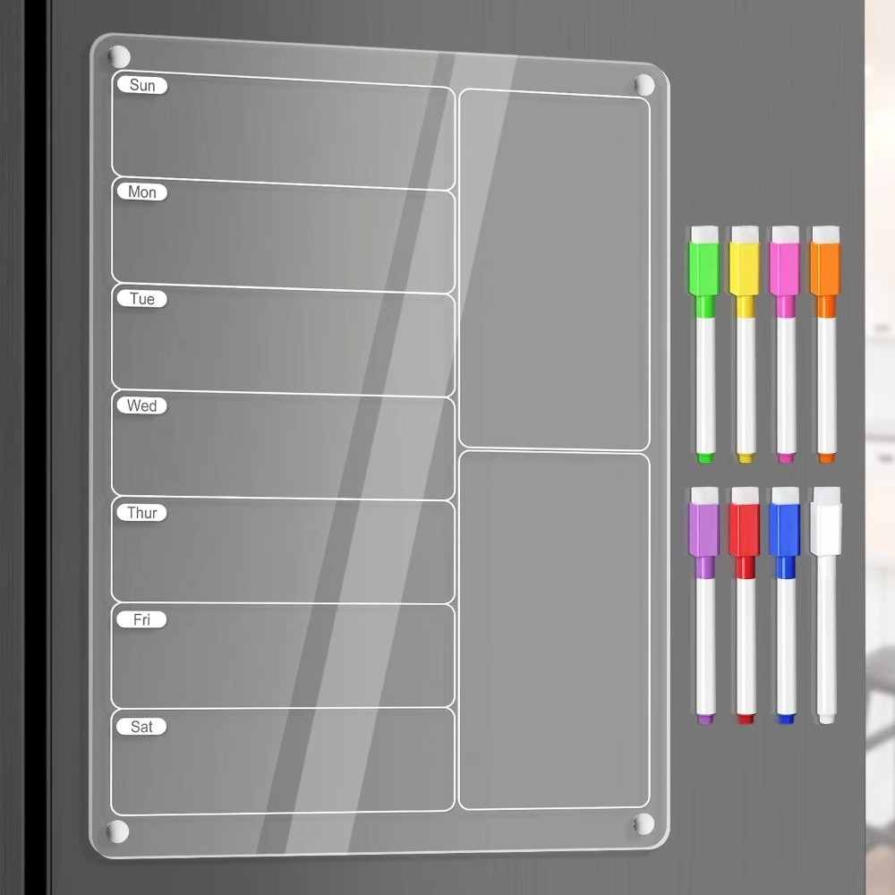 Baby Food Schedule - Wielokrotnego użytku przezroczysty, wielofunkcyjny, magnetyczny, akrylowy